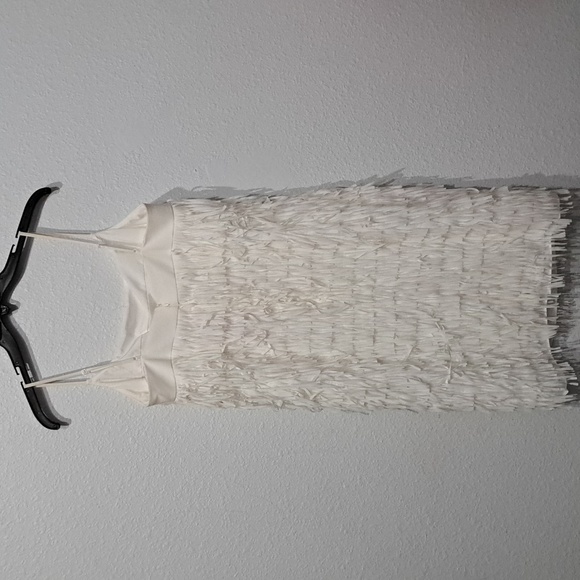 Aidan By Aidan Mattox Fringed Square Neck Sleeveless Mini Dress - Picture 7 of 8